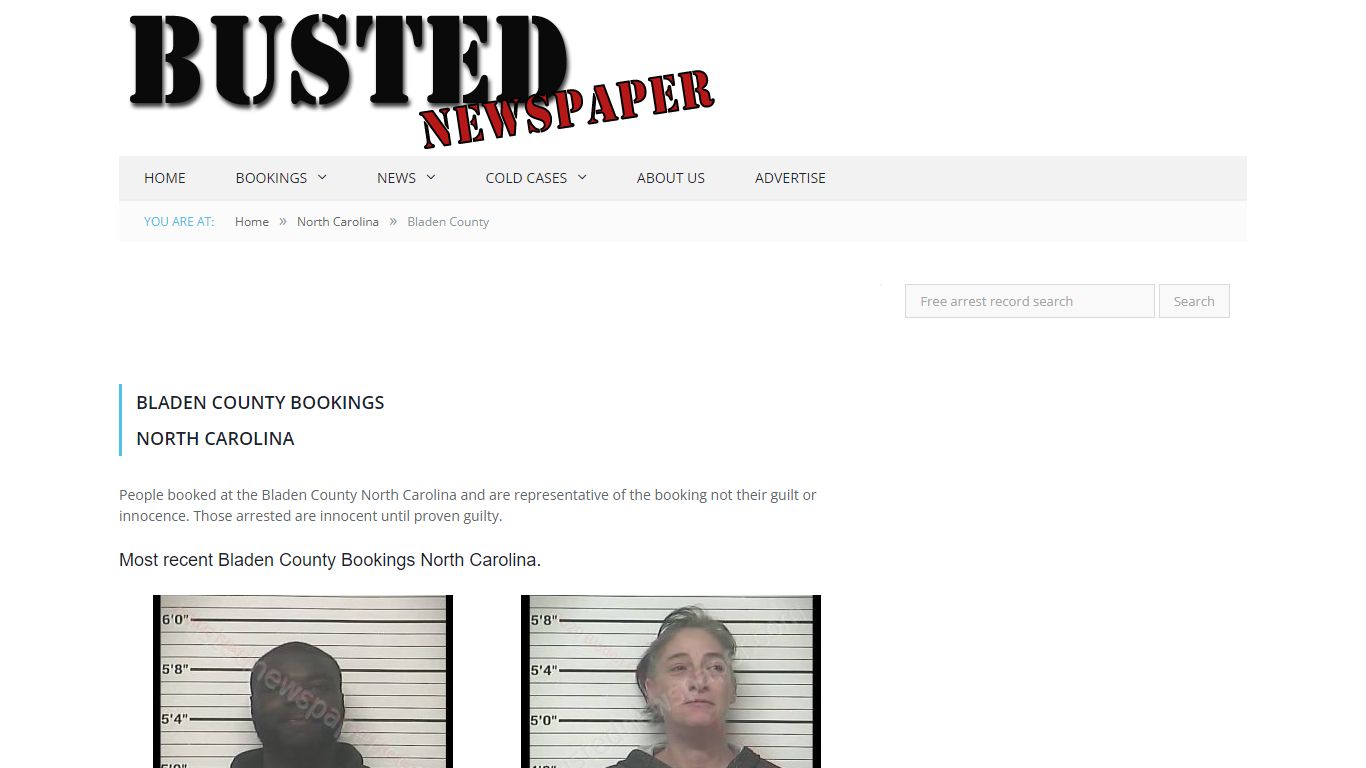 Bladen County, NC Mugshots - BUSTEDNEWSPAPER.COM